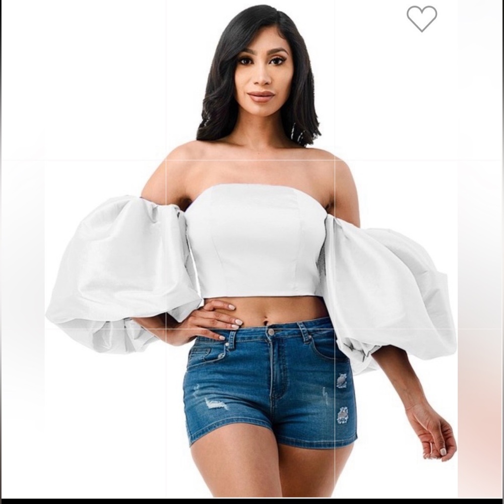 Pink Bubble Sleeve Satin Top
